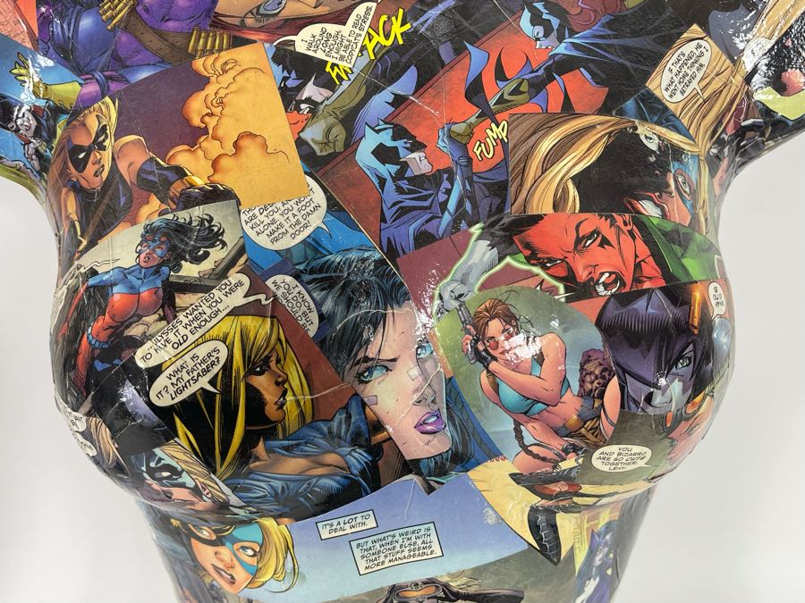 Pair Of Original 3-D Mannequin Comic Book Collages By Philip Pane Both Signed On Back 16W X 22.5H [Photo 7]