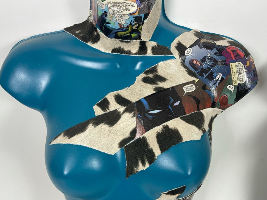 Pair Of Original 3-D Mannequin Comic Book Collages By Philip Pane Both Signed On Back 16W X 22.5H [Photo 13]