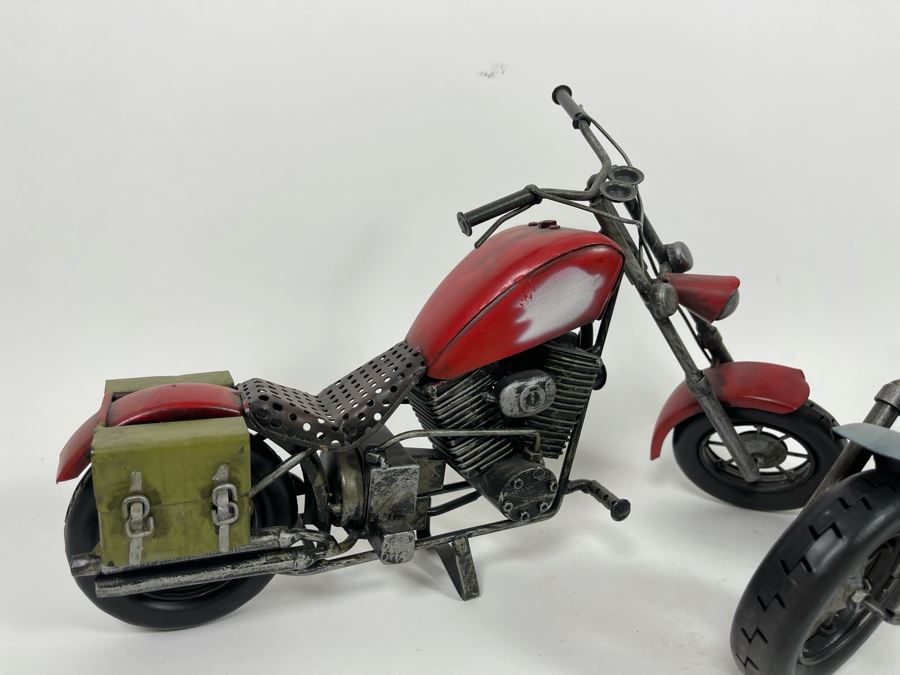 Pair Of Decorative Motorcycle Choppers Decor 14.5W X 7H [Photo 5]