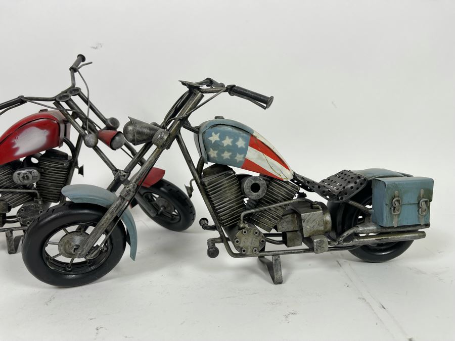 Pair Of Decorative Motorcycle Choppers Decor 14.5W X 7H [Photo 4]
