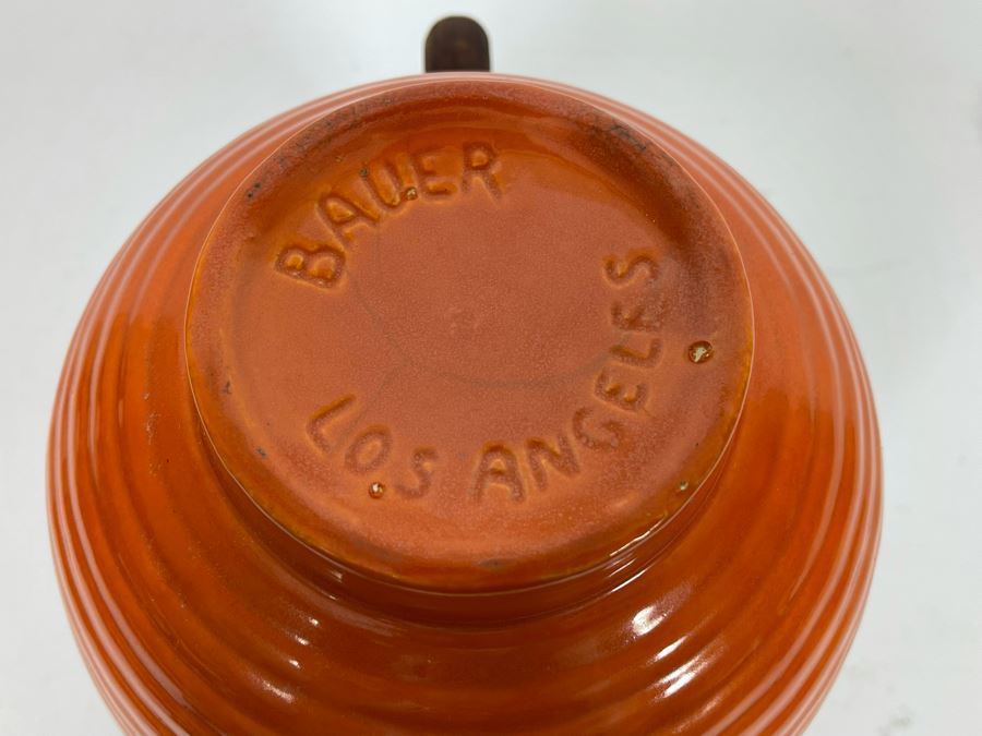 Vintage Bauer Pottery Los Angeles Handled Vessel 8.5H (Slight Chip In Spout) [Photo 7]