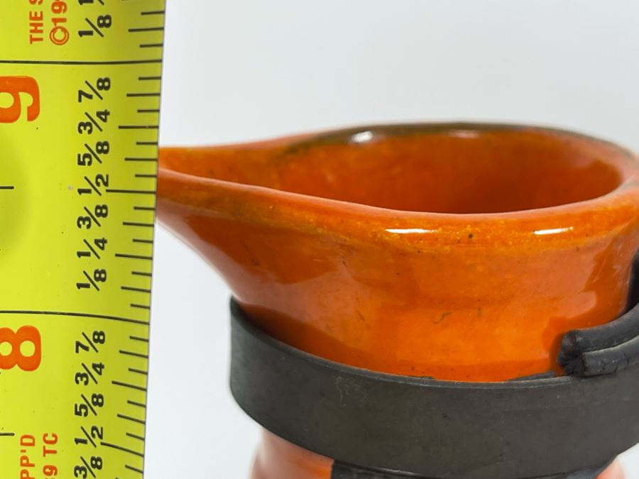 Vintage Bauer Pottery Los Angeles Handled Vessel 8.5H (Slight Chip In Spout) [Photo 12]