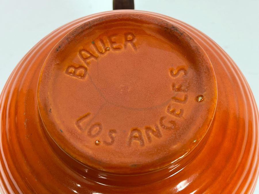 Vintage Bauer Pottery Los Angeles Handled Vessel 8.5H (Slight Chip In Spout) [Photo 8]