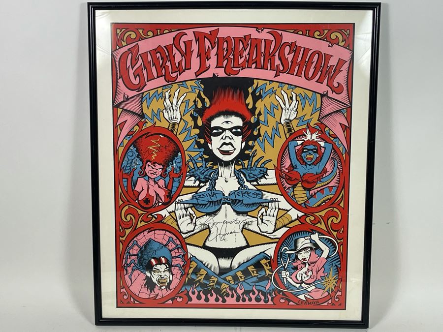 Girly Freakshow Rock Band Poster Signed By Band Members Sylmenstra Hymen Gwar Framed 25 X 29 [Photo 3]
