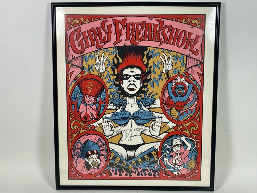 Girly Freakshow Rock Band Poster Signed By Band Members Sylmenstra Hymen Gwar Framed 25 X 29 [Photo 4]