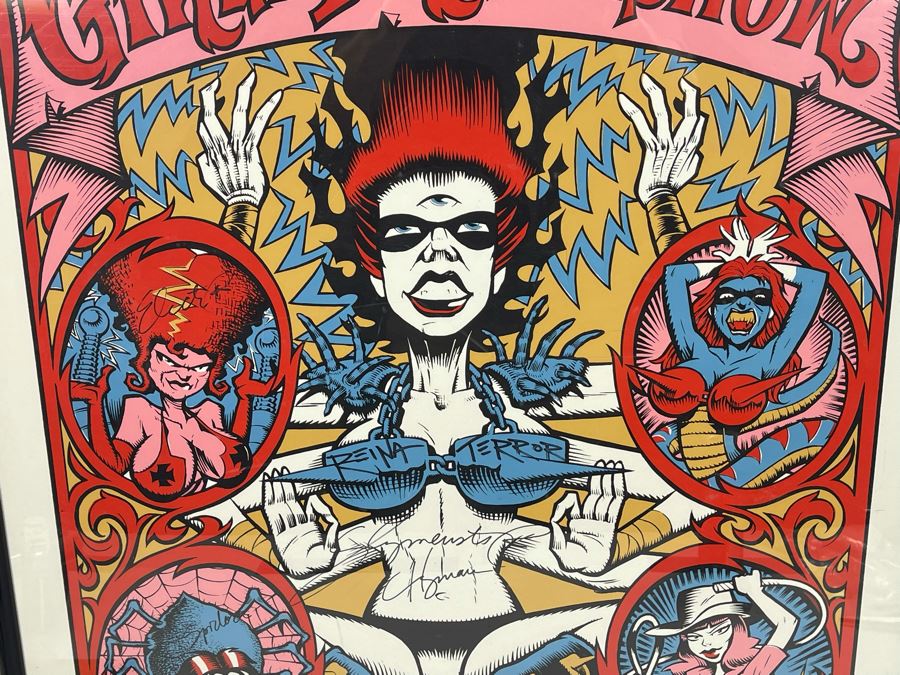 Girly Freakshow Rock Band Poster Signed By Band Members Sylmenstra Hymen Gwar Framed 25 X 29 [Photo 6]