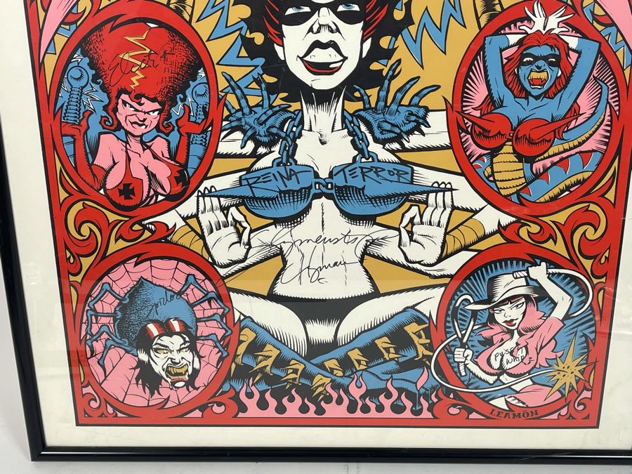 Girly Freakshow Rock Band Poster Signed By Band Members Sylmenstra Hymen Gwar Framed 25 X 29 [Photo 7]