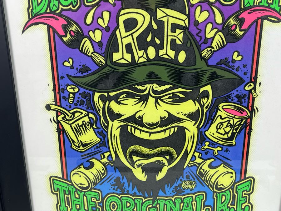 Big Daddy Roth Limited Edition Glow In The Dark Poster The Original R.F. Framed Hand Signed By Dirty Donny (Donny Gillies)  22.5 X 28.5 [Photo 8]