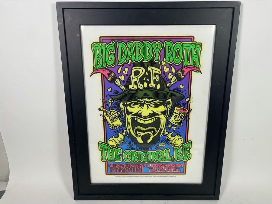 Big Daddy Roth Limited Edition Glow In The Dark Poster The Original R.F. Framed Hand Signed By Dirty Donny (Donny Gillies)  22.5 X 28.5 [Photo 5]