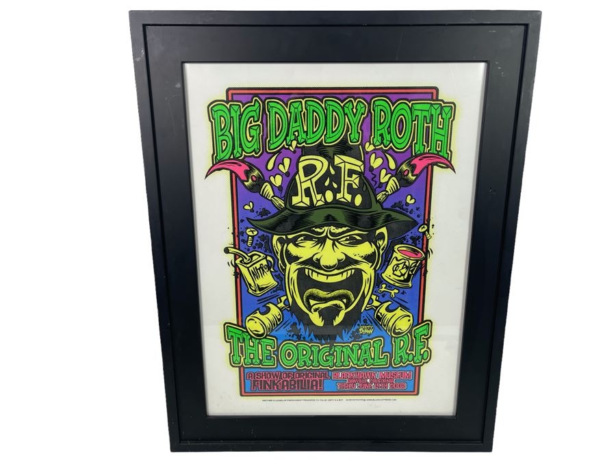 Big Daddy Roth Limited Edition Glow In The Dark Poster The Original R.F. Framed Hand Signed By Dirty Donny (Donny Gillies)  22.5 X 28.5 [Photo 1]