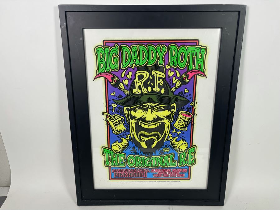 Big Daddy Roth Limited Edition Glow In The Dark Poster The Original R.F. Framed Hand Signed By Dirty Donny (Donny Gillies)  22.5 X 28.5 [Photo 4]