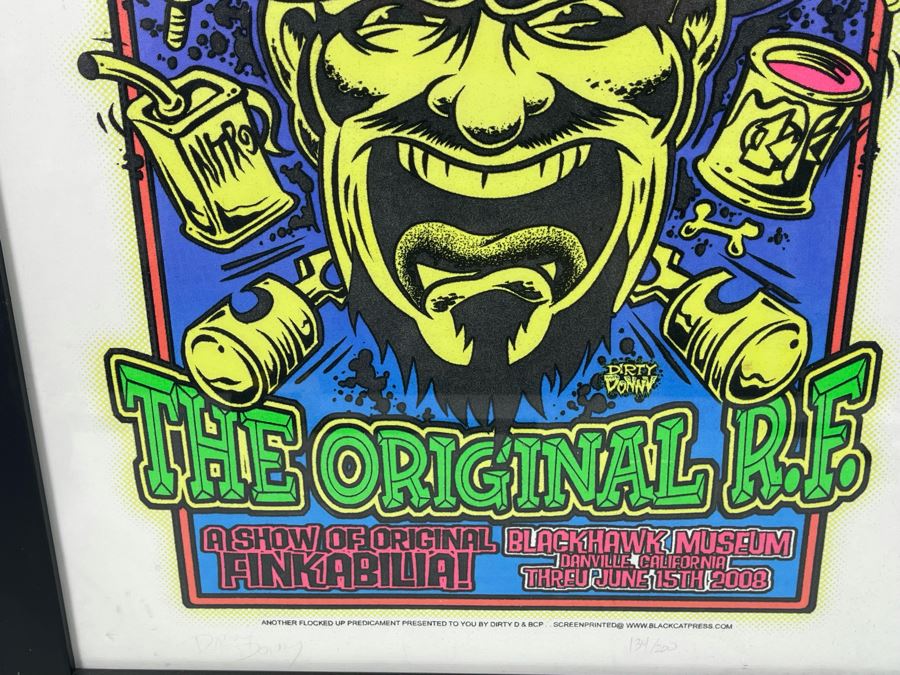 Big Daddy Roth Limited Edition Glow In The Dark Poster The Original R.F. Framed Hand Signed By Dirty Donny (Donny Gillies)  22.5 X 28.5 [Photo 7]