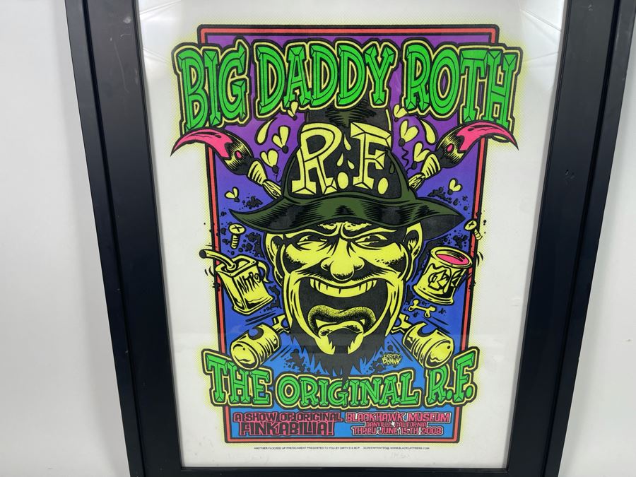 Big Daddy Roth Limited Edition Glow In The Dark Poster The Original R.F. Framed Hand Signed By Dirty Donny (Donny Gillies)  22.5 X 28.5 [Photo 6]