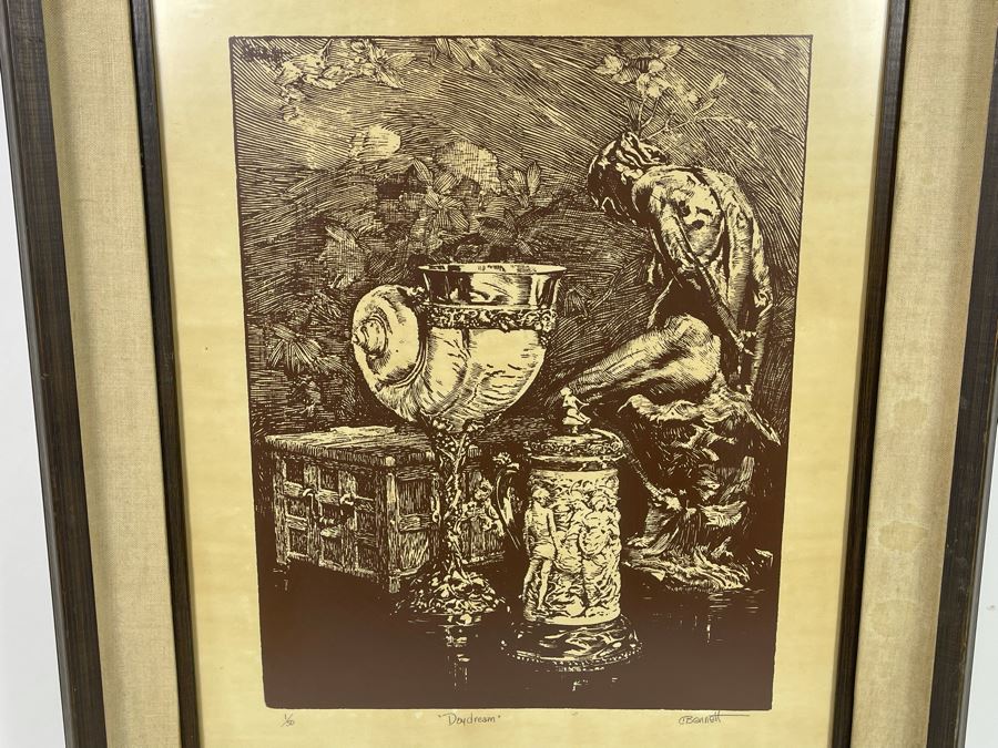 Limited Edition 1 Of 50 Print 25W X 31.5H Signed C Bennett Titled 'Daydream' Framed  [Photo 2]