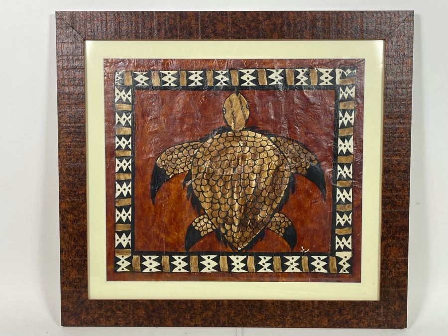 Original Framed Painting Of Sea Turtle 25.5 X 23 [Photo 3]