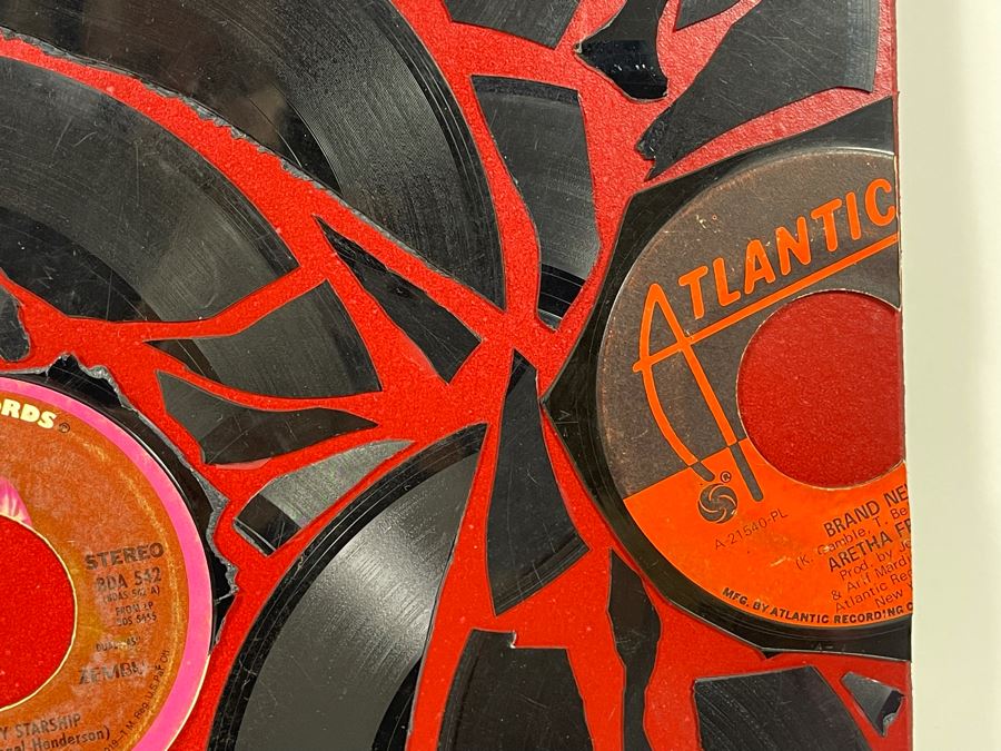 One Of A Kind 45 Vinyl Record Collage Signed Philip Pane 2016 23.5 X 18 [Photo 8]