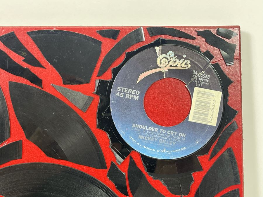 One Of A Kind 45 Vinyl Record Collage Signed Philip Pane 2016 23.5 X 18 [Photo 10]