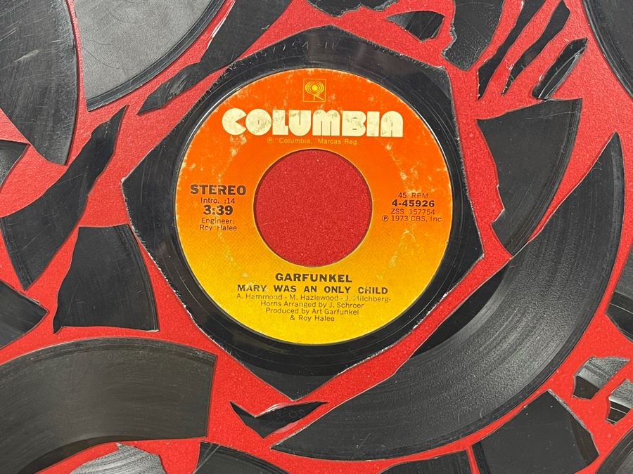 One Of A Kind 45 Vinyl Record Collage Signed Philip Pane 2016 23.5 X 18 [Photo 6]