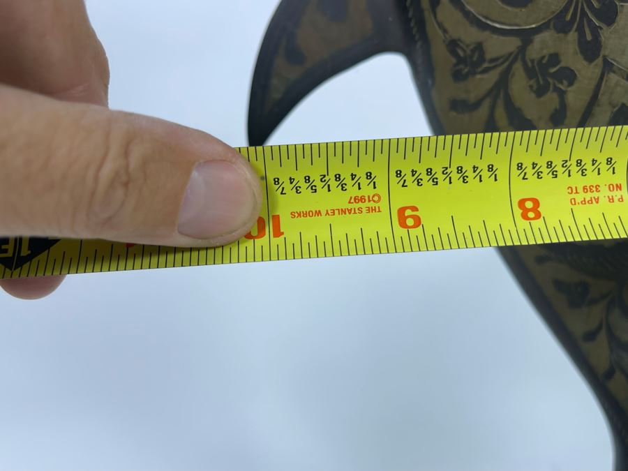 Vintage Etched Brass Dolphin Sculpture 7.5W X 10D X 21H [Photo 14]