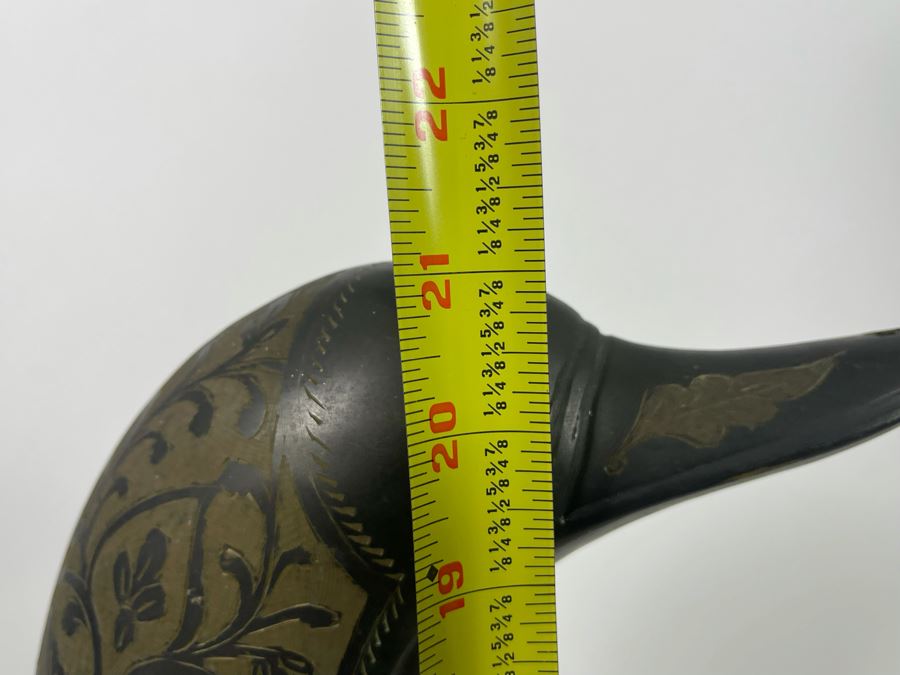 Vintage Etched Brass Dolphin Sculpture 7.5W X 10D X 21H [Photo 15]