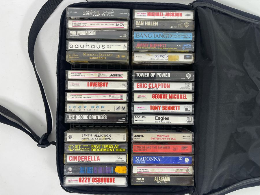 Vintage Eighties Cassette Tapes With Carrying Case [Photo 2]