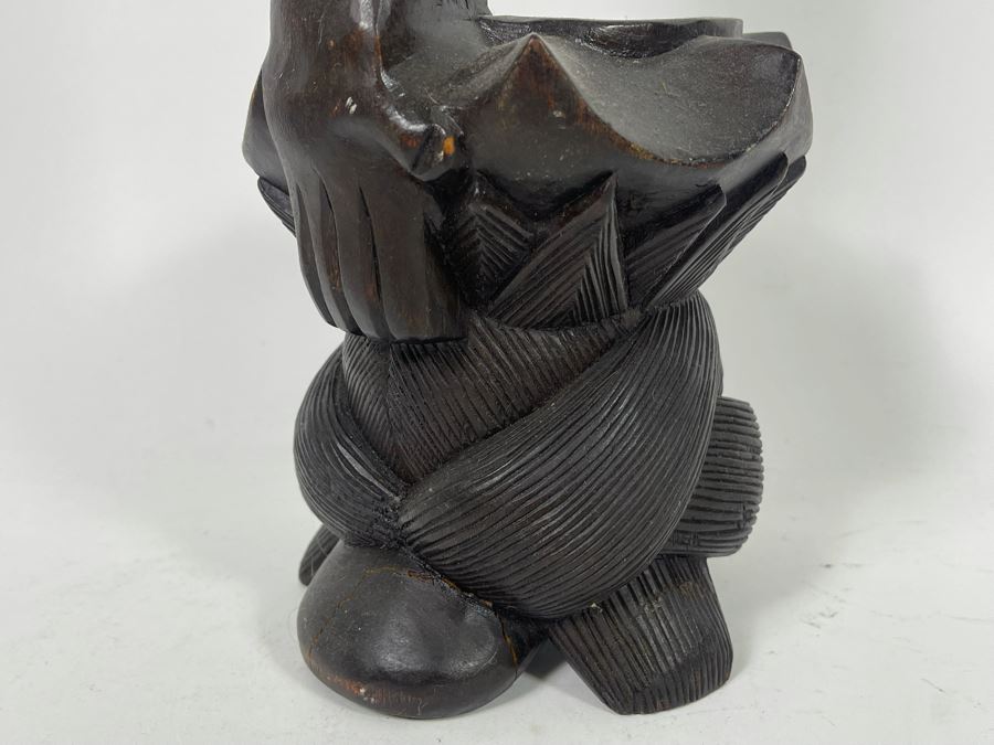 Vintage Carved Wooden Handled Cup 24H [Photo 10]