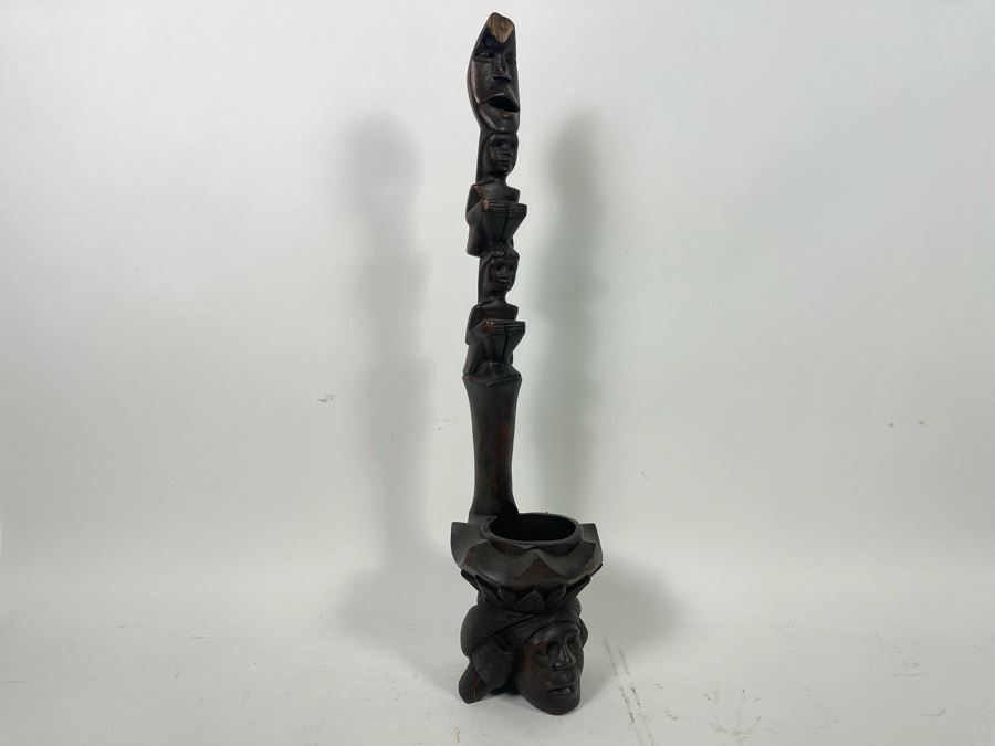 Vintage Carved Wooden Handled Cup 24H [Photo 2]