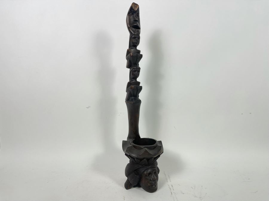 Vintage Carved Wooden Handled Cup 24H [Photo 4]