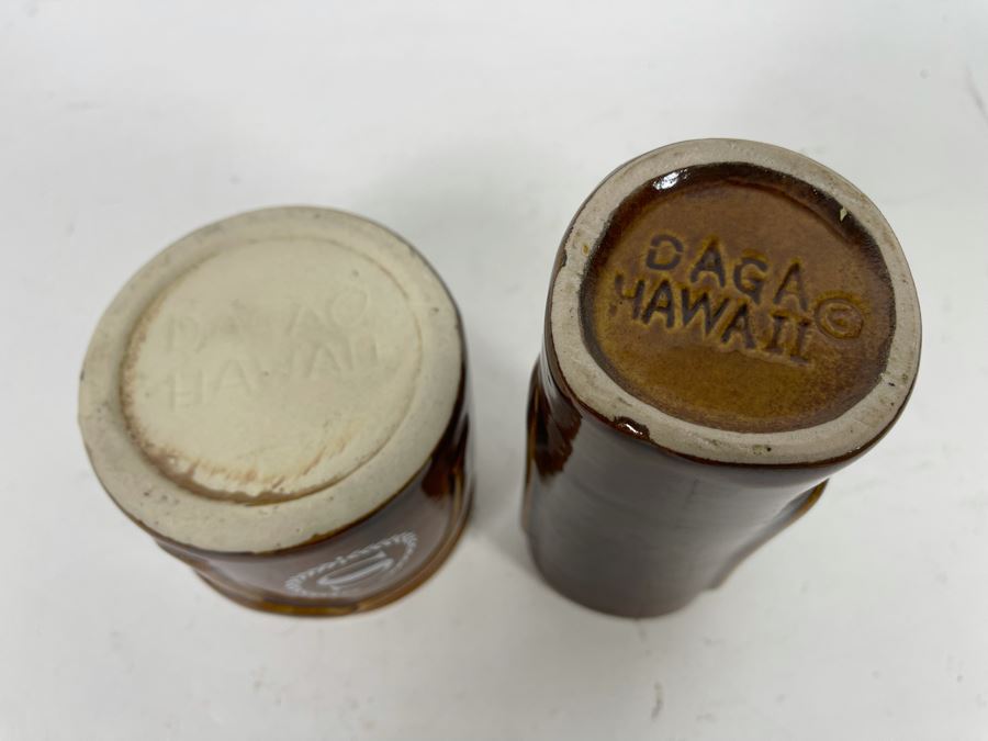 Pair Of Hawaiian Glazed Ceramic Cups Daga 4H And 6H [Photo 5]