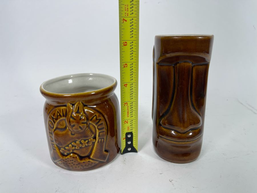 Pair Of Hawaiian Glazed Ceramic Cups Daga 4H And 6H [Photo 6]