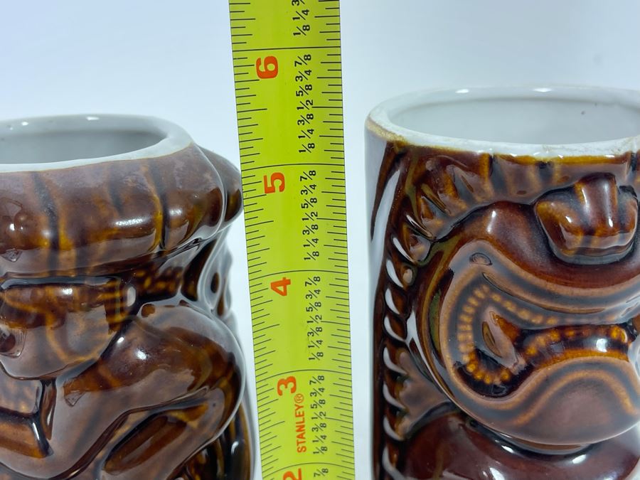 Pair Of Hawaiian Glazed Ceramic Cups Daga 5.5H [Photo 9]