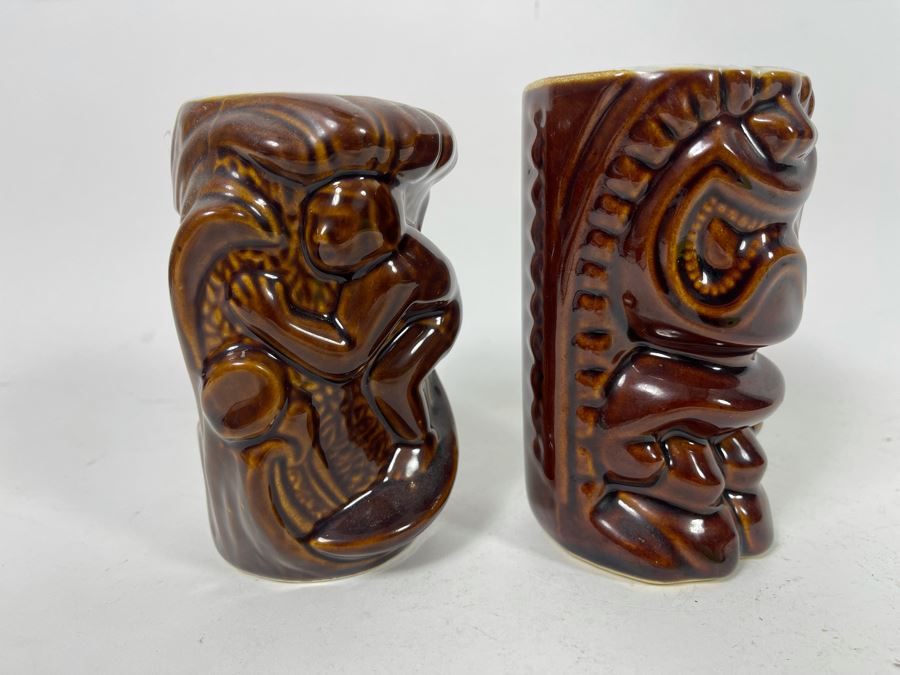 Pair Of Hawaiian Glazed Ceramic Cups Daga 5.5H [Photo 4]
