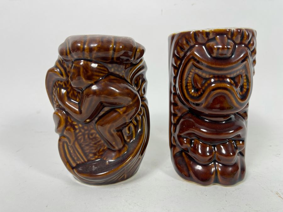 Pair Of Hawaiian Glazed Ceramic Cups Daga 5.5H [Photo 3]