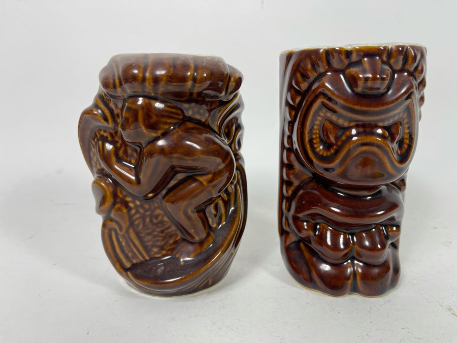 Pair Of Hawaiian Glazed Ceramic Cups Daga 5.5H [Photo 2]