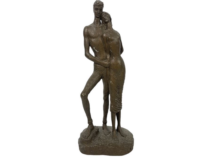 Vintage Austin Productions 1965 Plaster Sculpture Of Standing Couple 6W X 14H