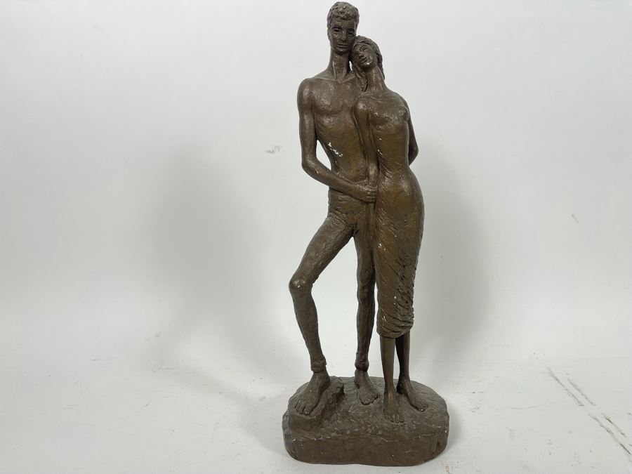 Vintage Austin Productions 1965 Plaster Sculpture Of Standing Couple 6W X 14H [Photo 2]