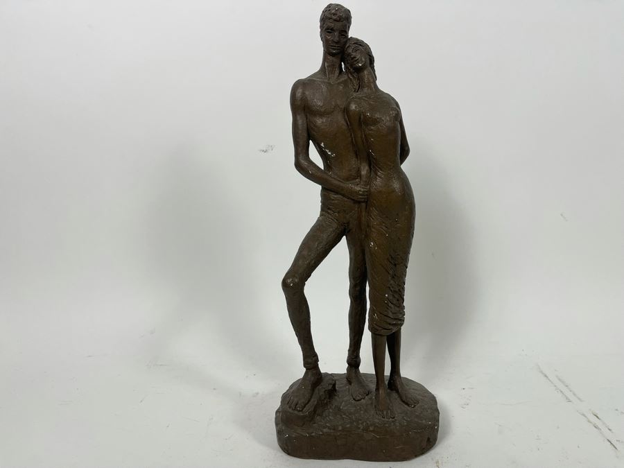 Vintage Austin Productions 1965 Plaster Sculpture Of Standing Couple 6W X 14H [Photo 3]