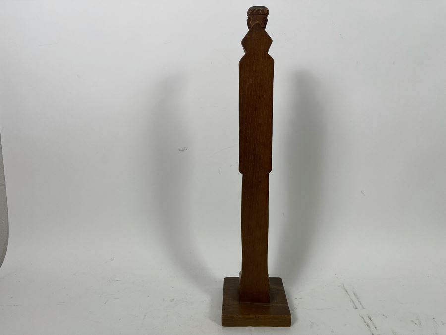 Vintage Carved Wooden Sculpture 18.5H [Photo 7]
