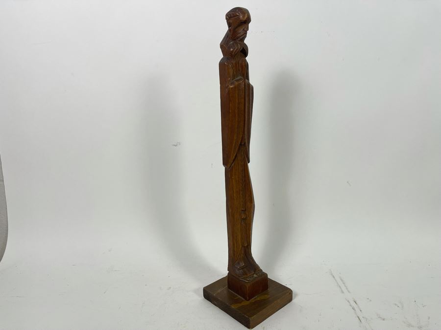 Vintage Carved Wooden Sculpture 18.5H [Photo 2]