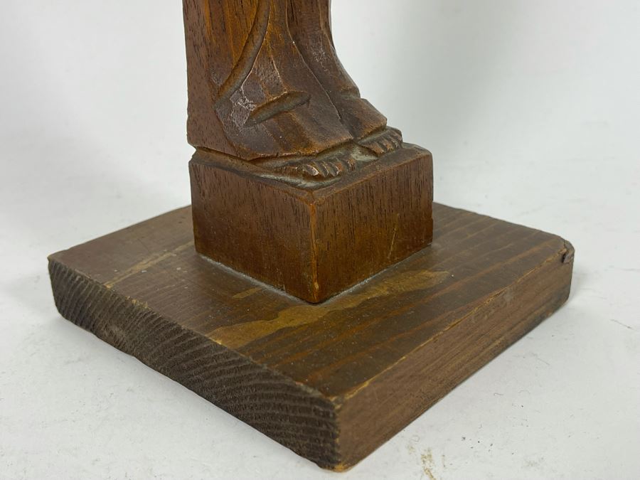 Vintage Carved Wooden Sculpture 18.5H [Photo 6]