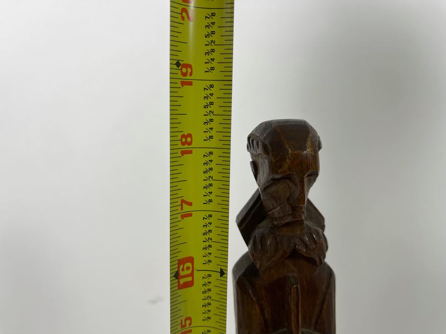 Vintage Carved Wooden Sculpture 18.5H [Photo 9]