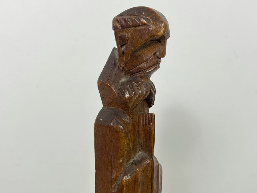Vintage Carved Wooden Sculpture 18.5H [Photo 5]