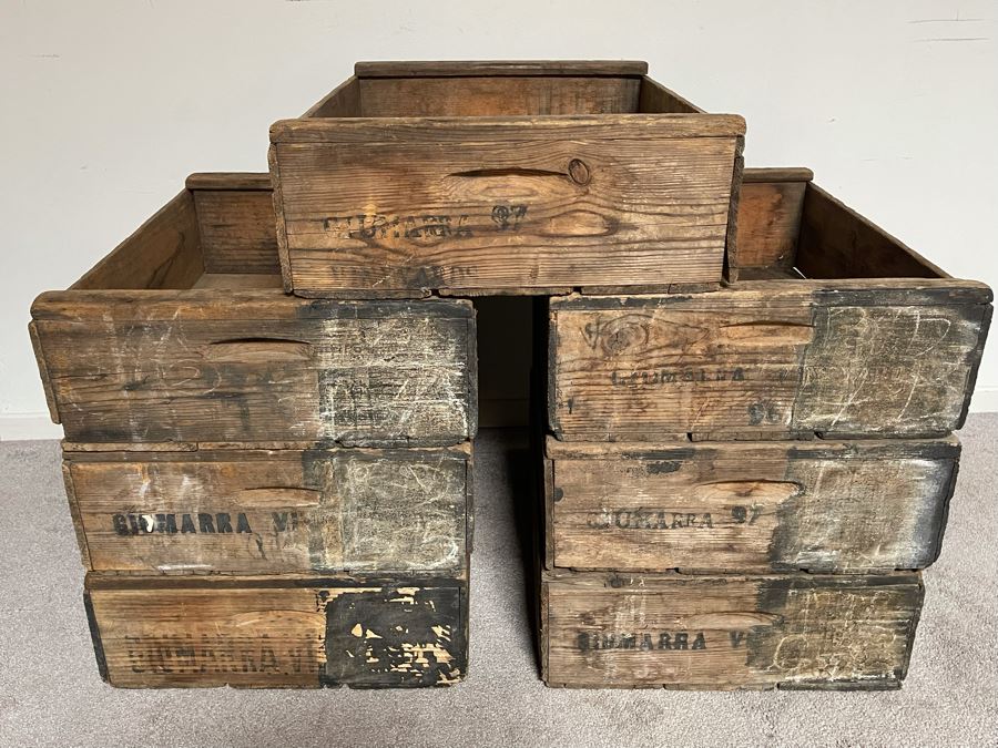 (7) Vintage Giumarra Vineyards Wooden Wine Crates 24W X 18D X 7H [Photo 5]