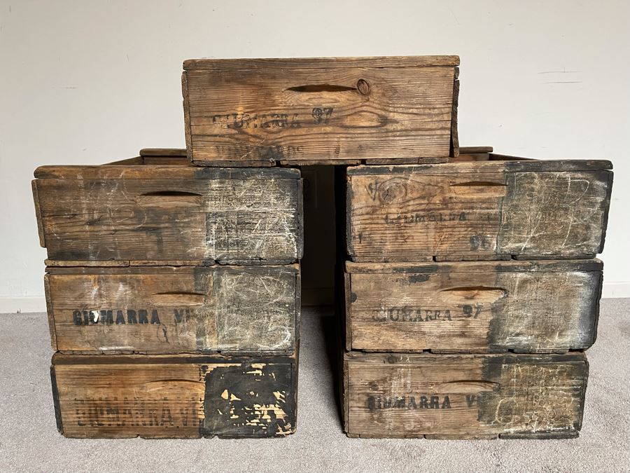 (7) Vintage Giumarra Vineyards Wooden Wine Crates 24W X 18D X 7H [Photo 4]