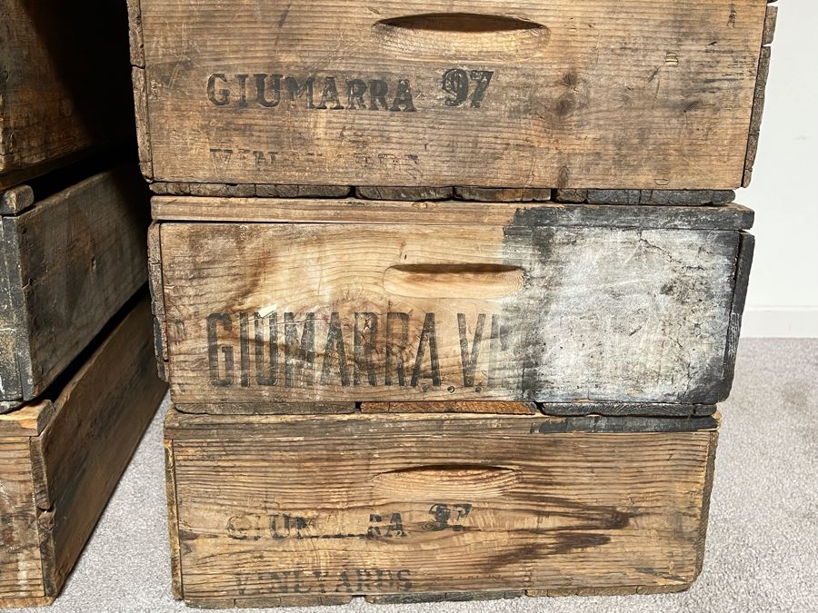 (7) Vintage Giumarra Vineyards Wooden Wine Crates 24W X 18D X 7H [Photo 9]