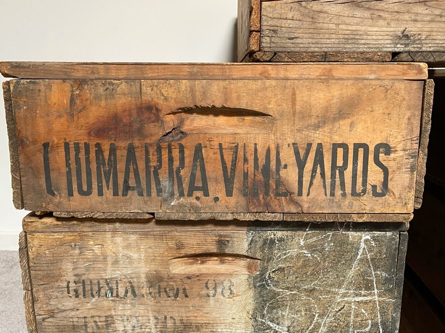 (7) Vintage Giumarra Vineyards Wooden Wine Crates 24W X 18D X 7H [Photo 6]