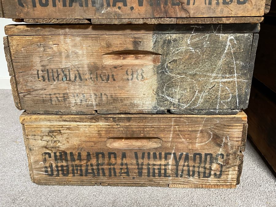 (7) Vintage Giumarra Vineyards Wooden Wine Crates 24W X 18D X 7H [Photo 7]