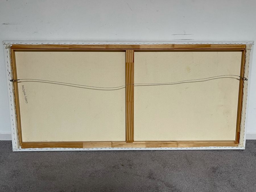 Large Original Aboriginal Bush Plum Dreaming Painting On Canvas By Cindy Morton (1976-2021) 65W X 27H Estimate $2,000 [Photo 8]