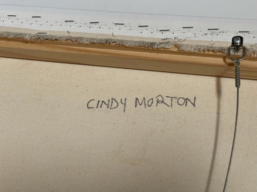 Large Original Aboriginal Bush Plum Dreaming Painting On Canvas By Cindy Morton (1976-2021) 65W X 27H Estimate $2,000 [Photo 10]