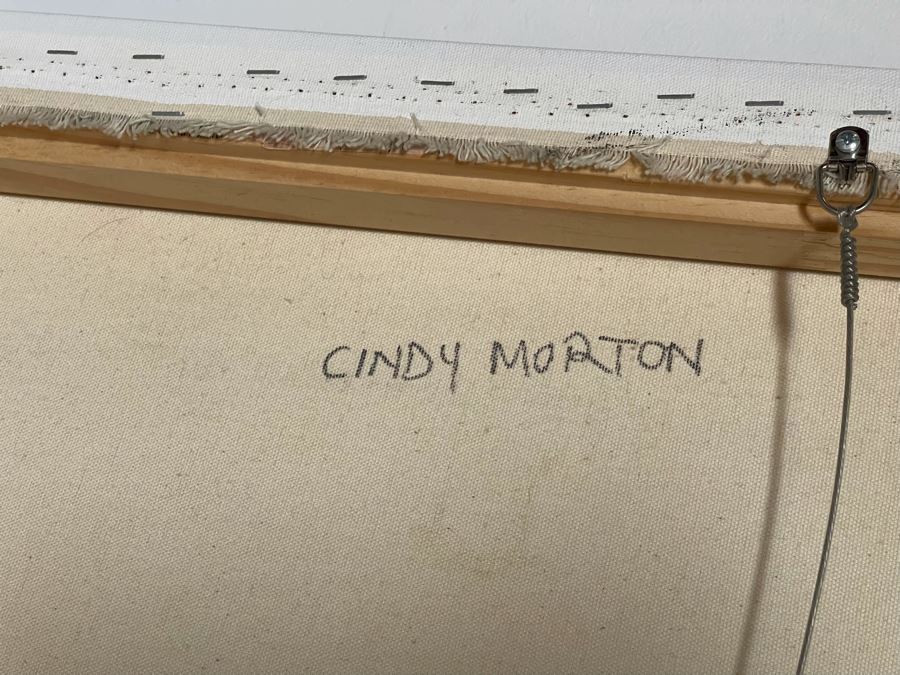 Large Original Aboriginal Bush Plum Dreaming Painting On Canvas By Cindy Morton (1976-2021) 65W X 27H Estimate $2,000 [Photo 9]